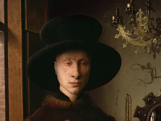 Das Porträt von Giovanni Arnolfini und seiner Frau Giovanna Cenami (Die Arnolfini-Hochzeit) 1434 (Detail)